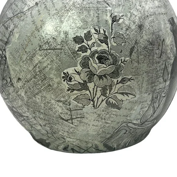 Handmade Halloween Design Glass Dome Candle Holder “Witches Cauldron” Decoupaged - Picture 12 of 13